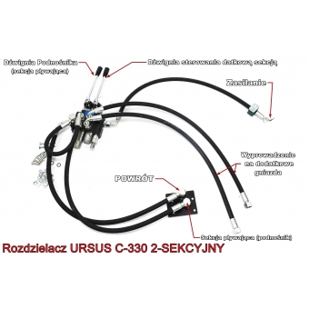 Rozdzielacz hydrauliczny zewnętrzny URSUS C-330 2-sekcyjny (SEKCJA PŁYWAJĄCA) 1-Gniazdo do kiprowania przyczepy